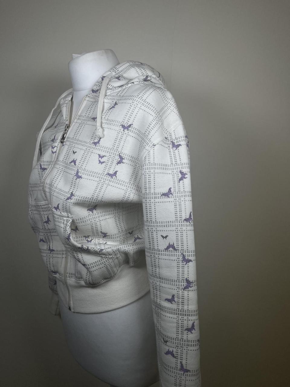 Y2K butterfly zip up hoodie with sequins/rhinestones