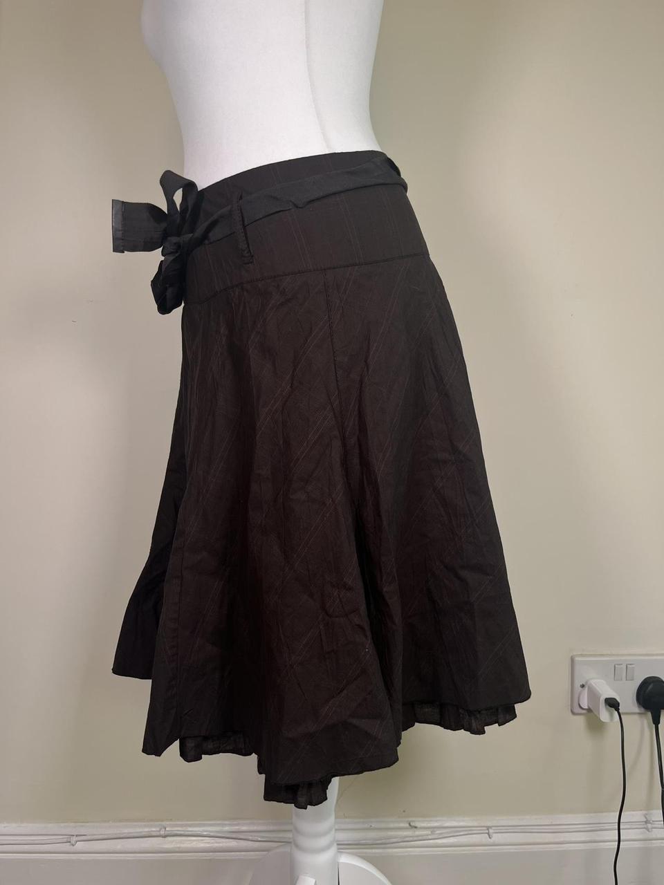 y2k Brown midi skirt with tie waist