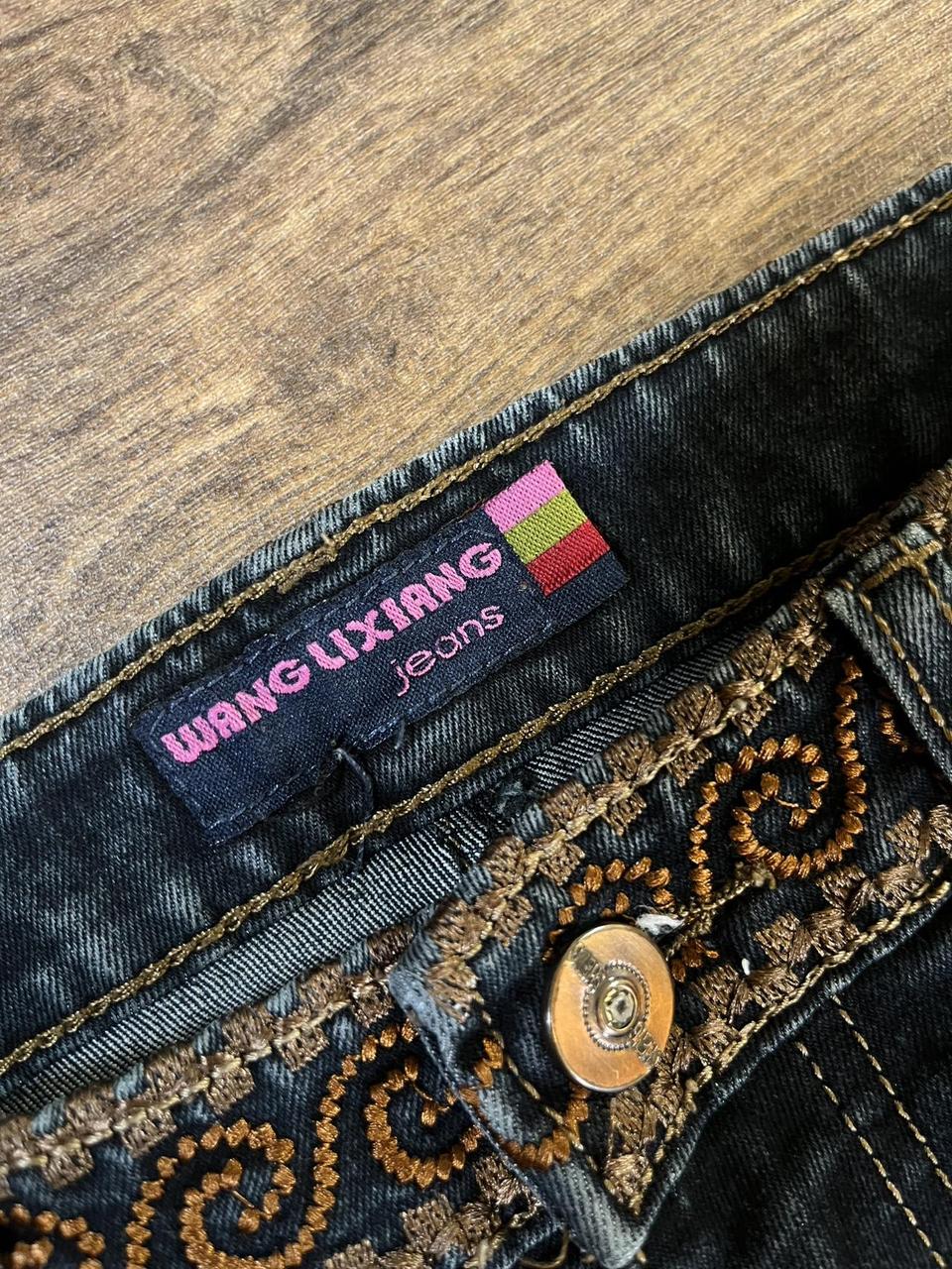 y2k bootcut jeans with embroidered pockets