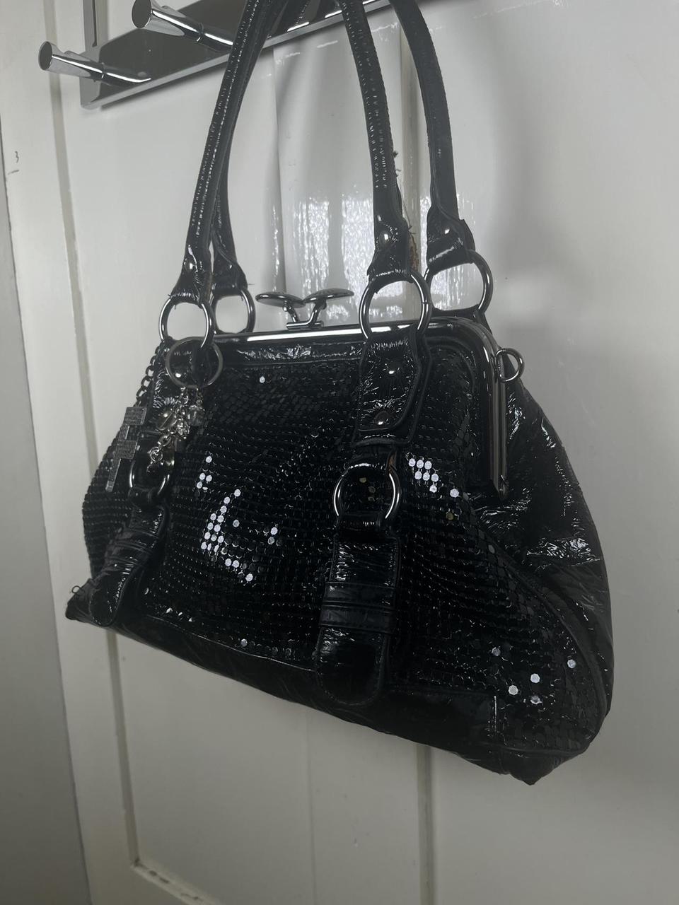 Y2K rhinestone shoulder bag with charms