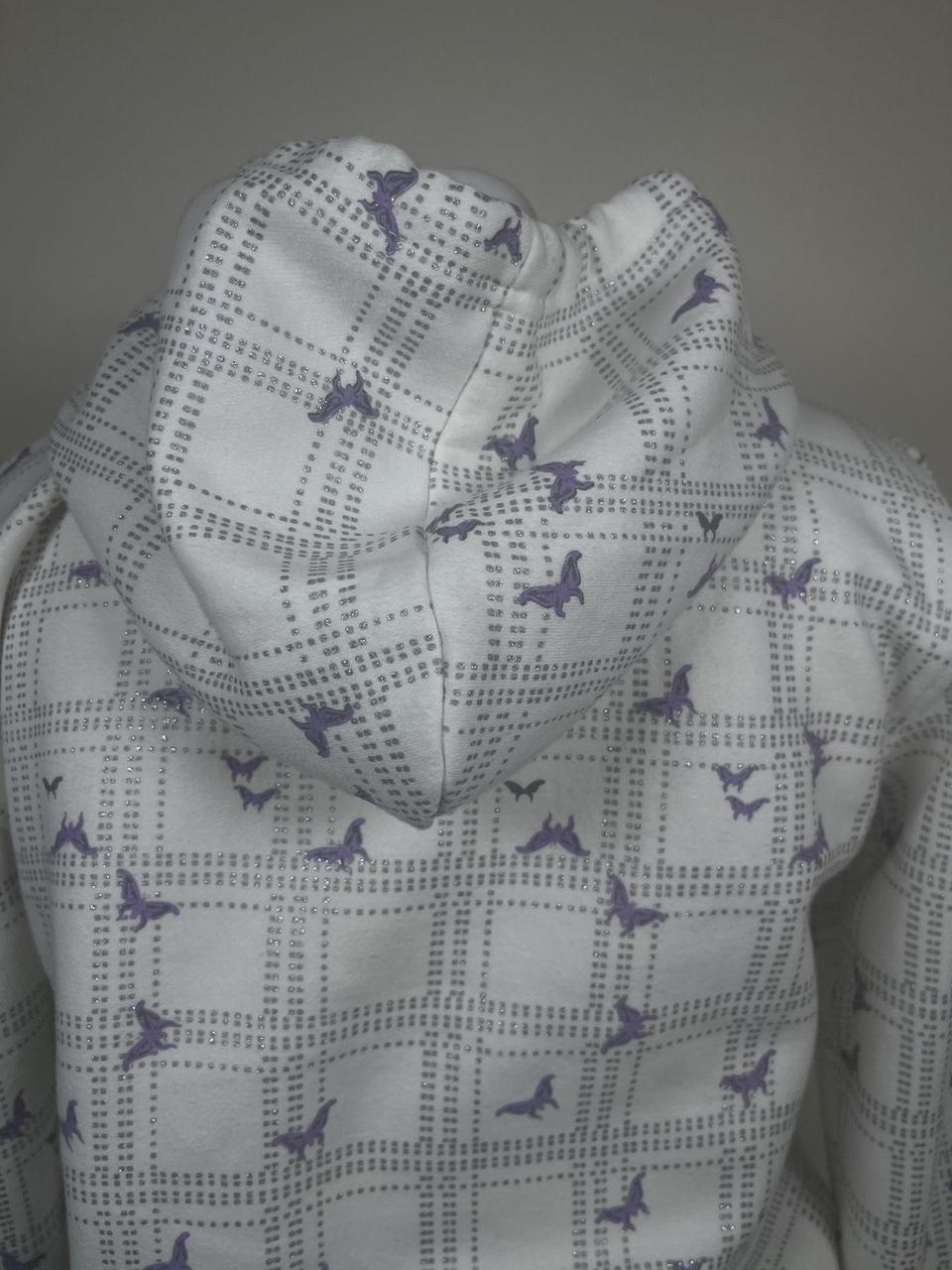 Y2K butterfly zip up hoodie with sequins/rhinestones