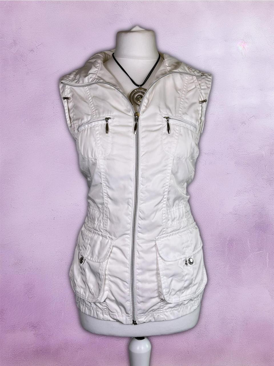 Y2K White Gilet with silver detailing