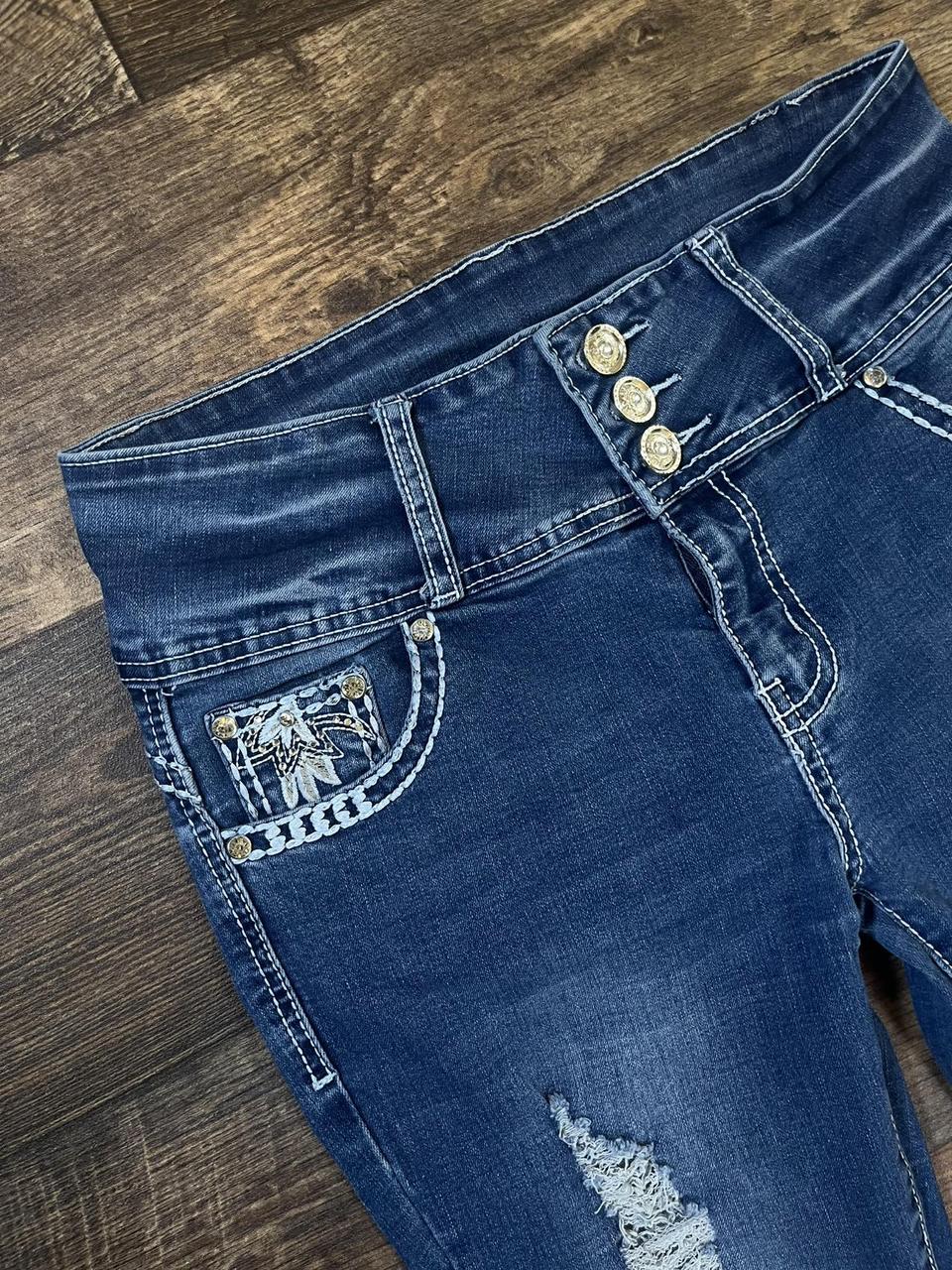 Y2k Flared jeans with embroidered pockets