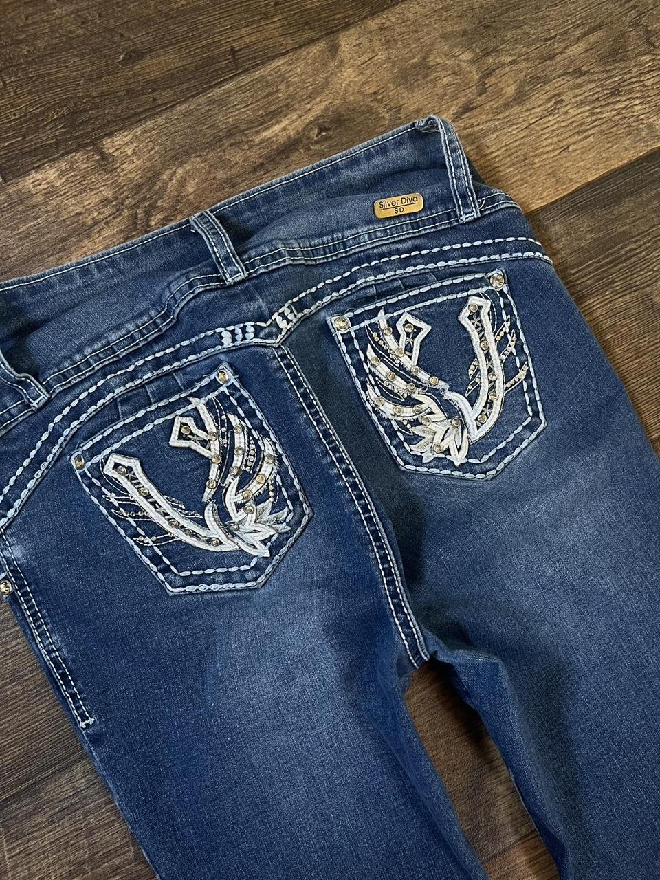 Y2k Flared jeans with embroidered pockets