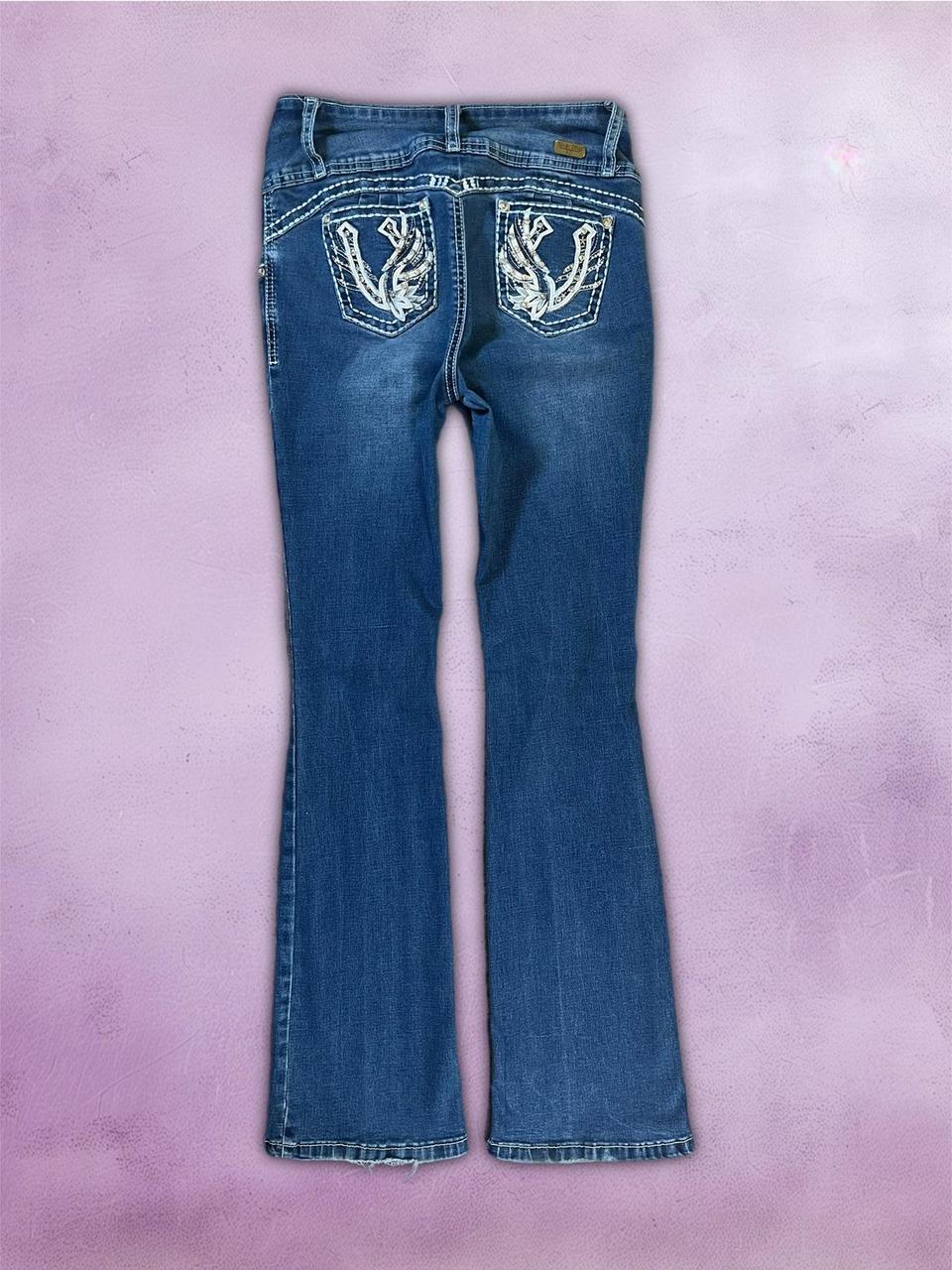 Y2k Flared jeans with embroidered pockets