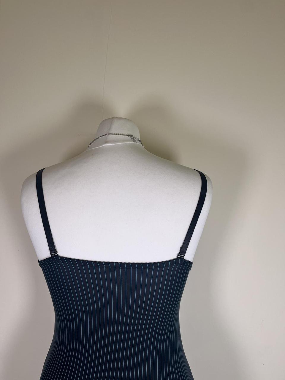 Y2K Pinstripe corset dress with ruffle hem