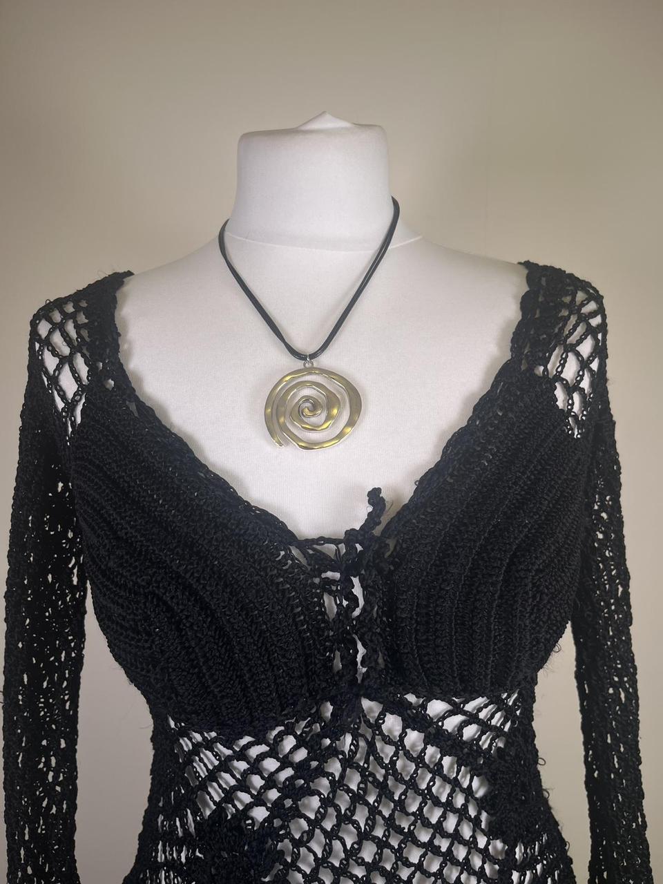 Y2K Floral Crochet Lace top with flared sleeves