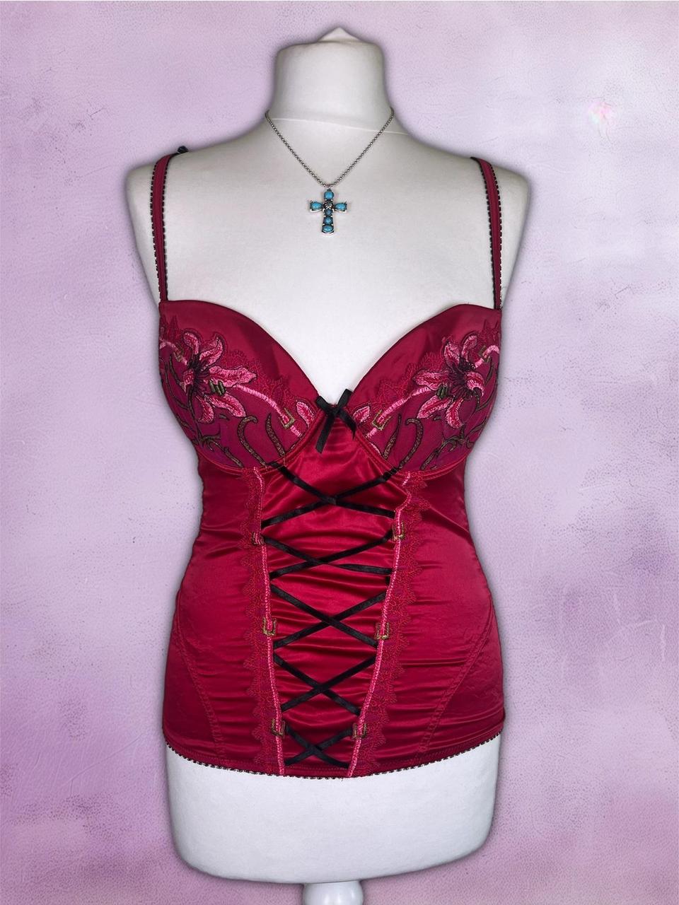 Y2K Floral corset top with embroidery