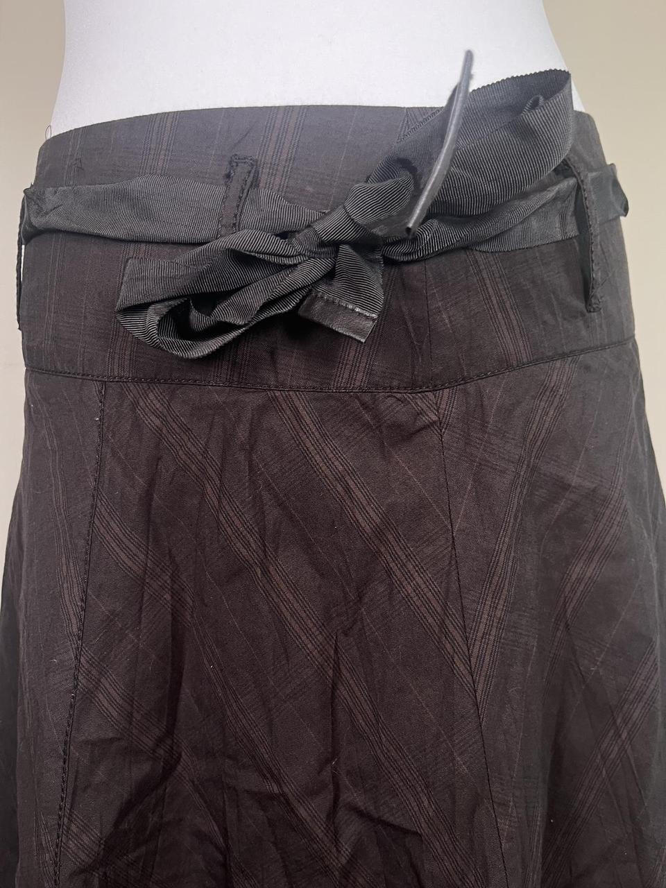 y2k Brown midi skirt with tie waist