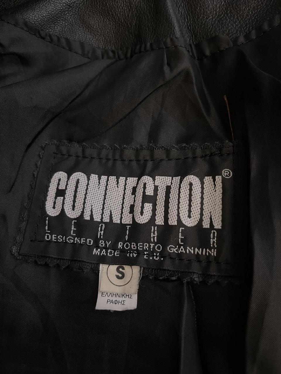 Vintage fitted Leather jacket with silver zipper