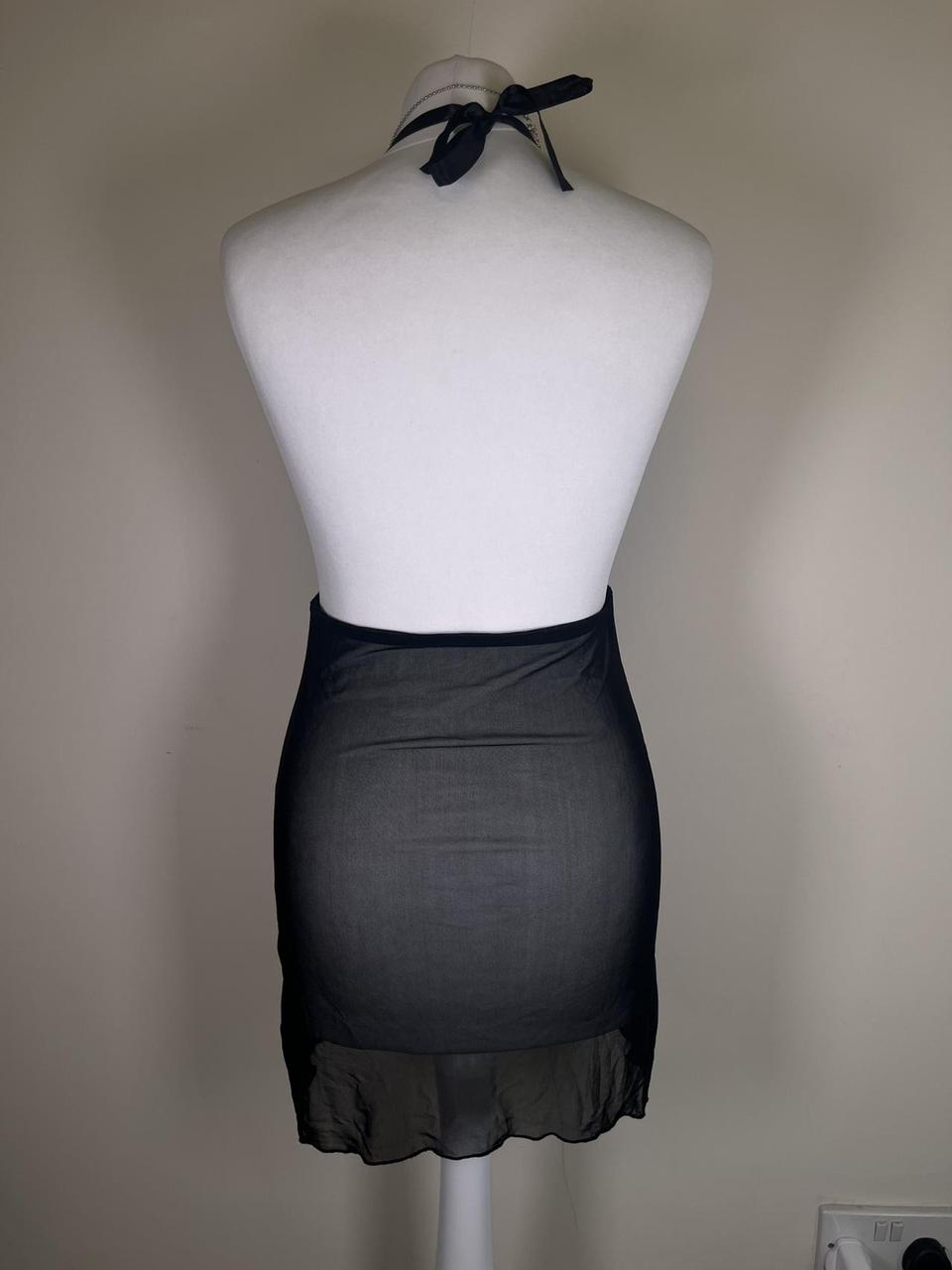 Y2K lace mesh floral slip dress