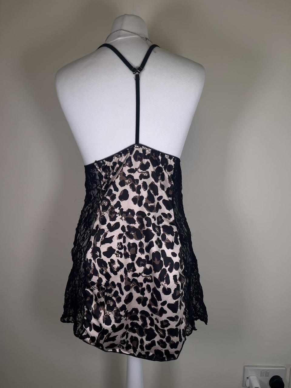 Y2K leopard print babydoll slip dress