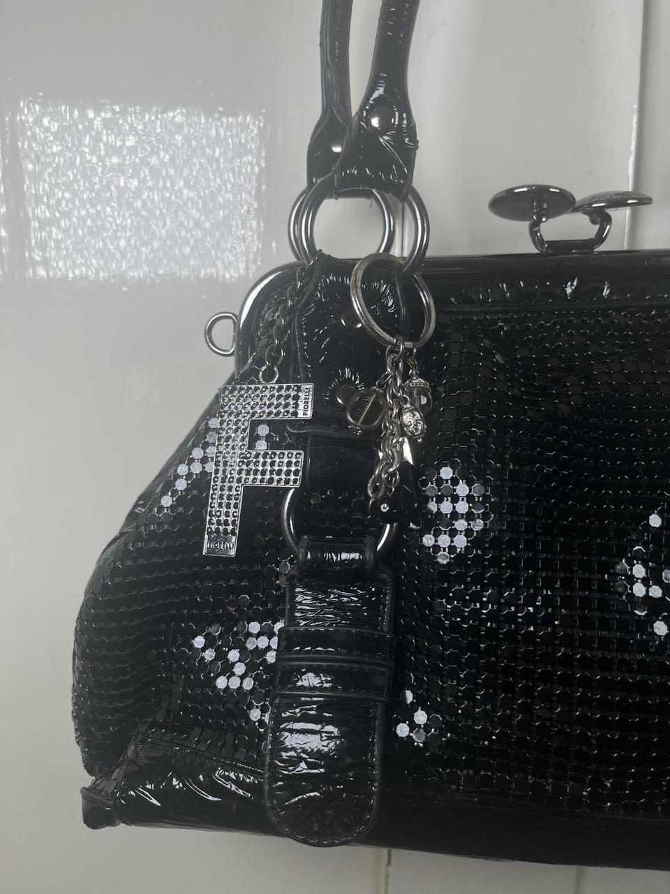 Y2K rhinestone shoulder bag with charms