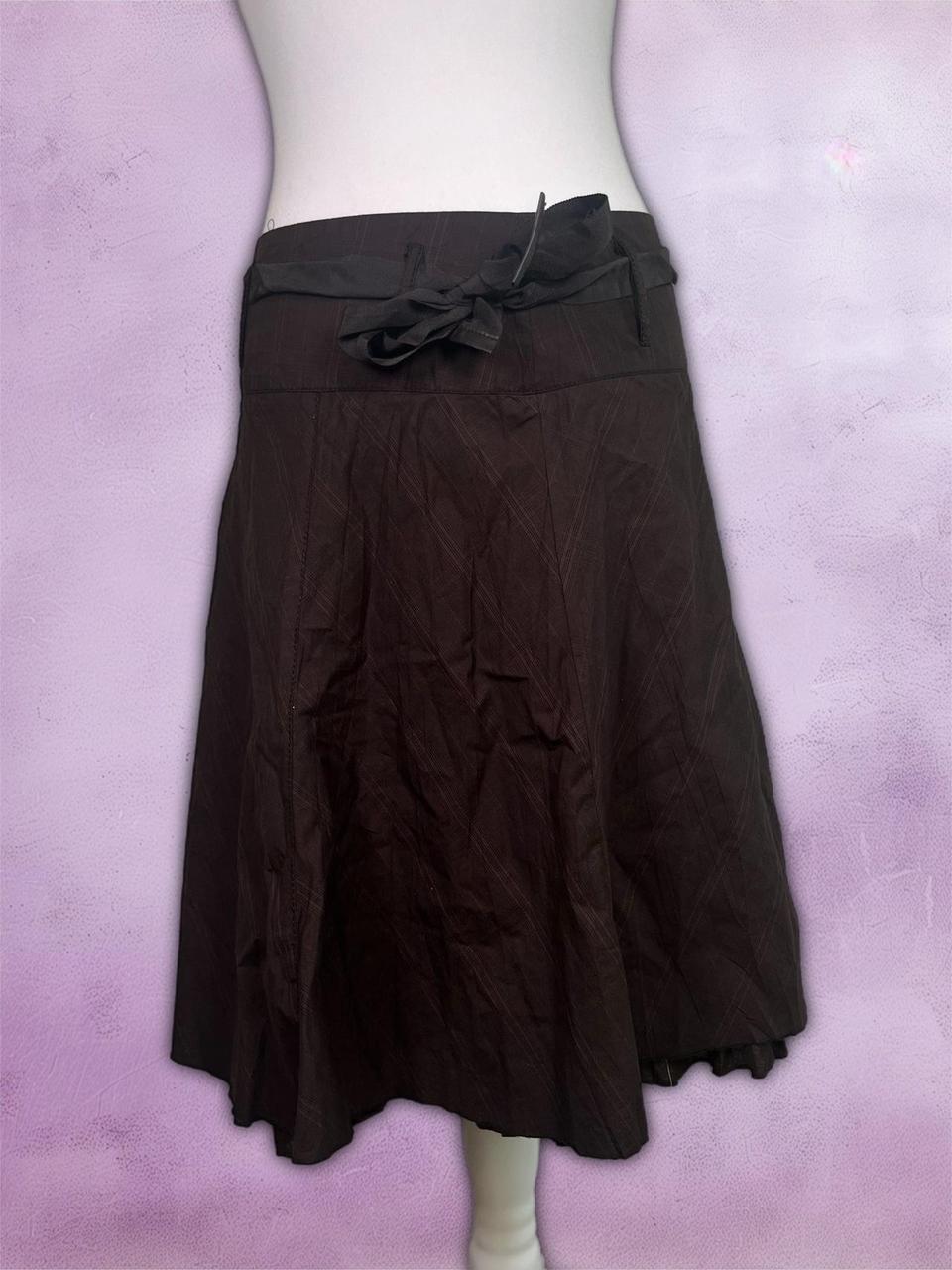 y2k Brown midi skirt with tie waist