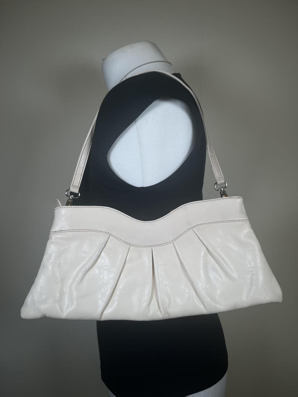 Y2K Vintage White Leather shoulder bag