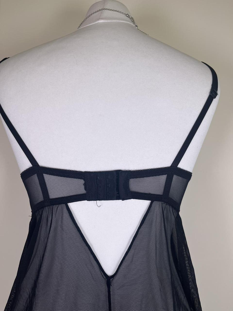 Y2K Black mesh babydoll corset top