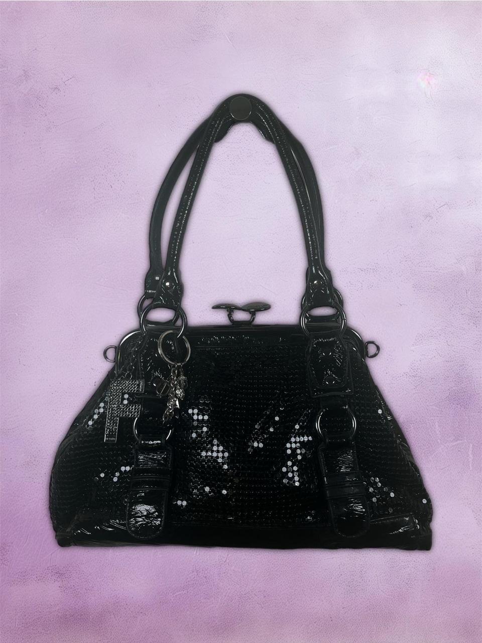 Y2K rhinestone shoulder bag with charms