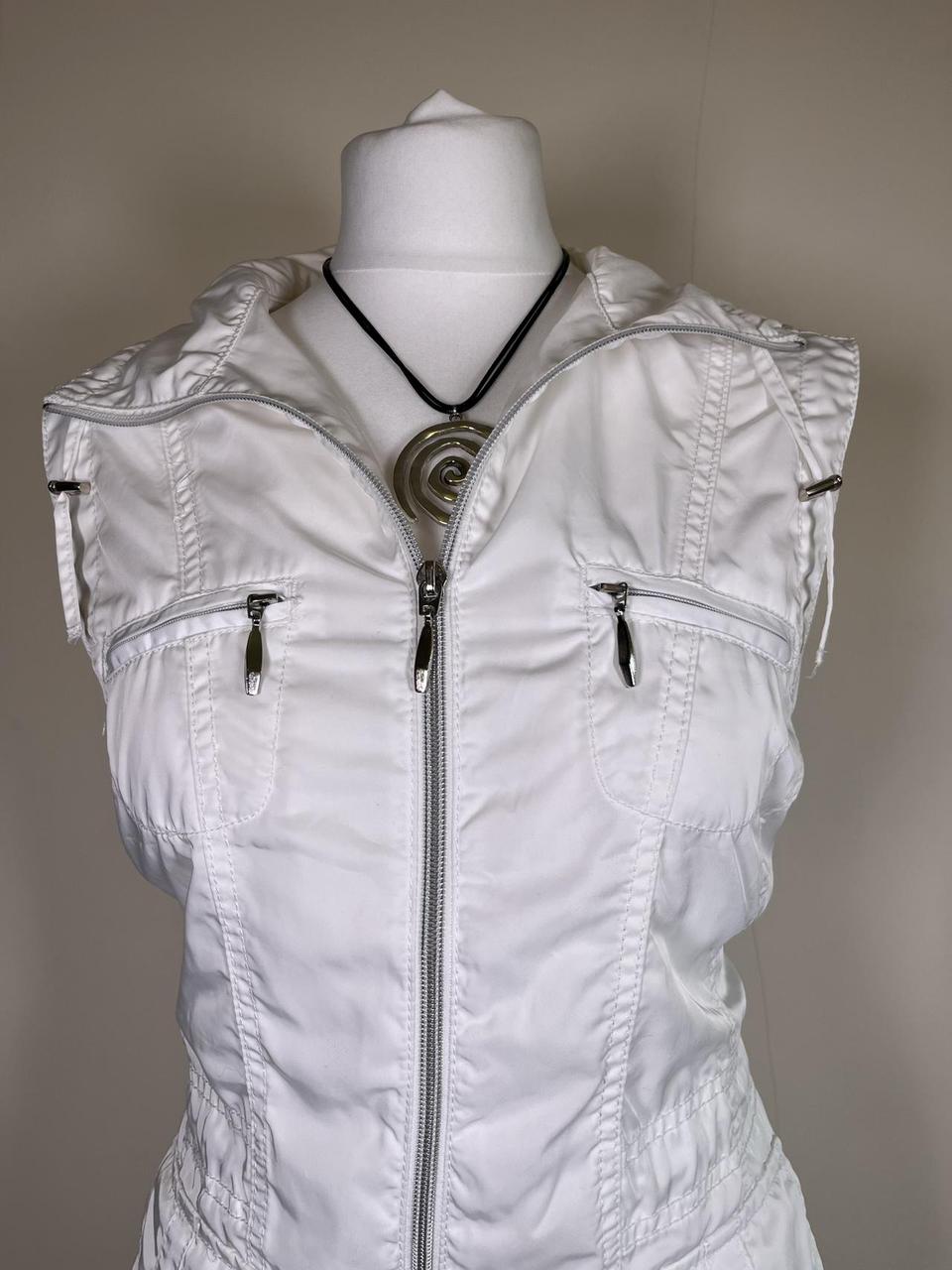 Y2K White Gilet with silver detailing