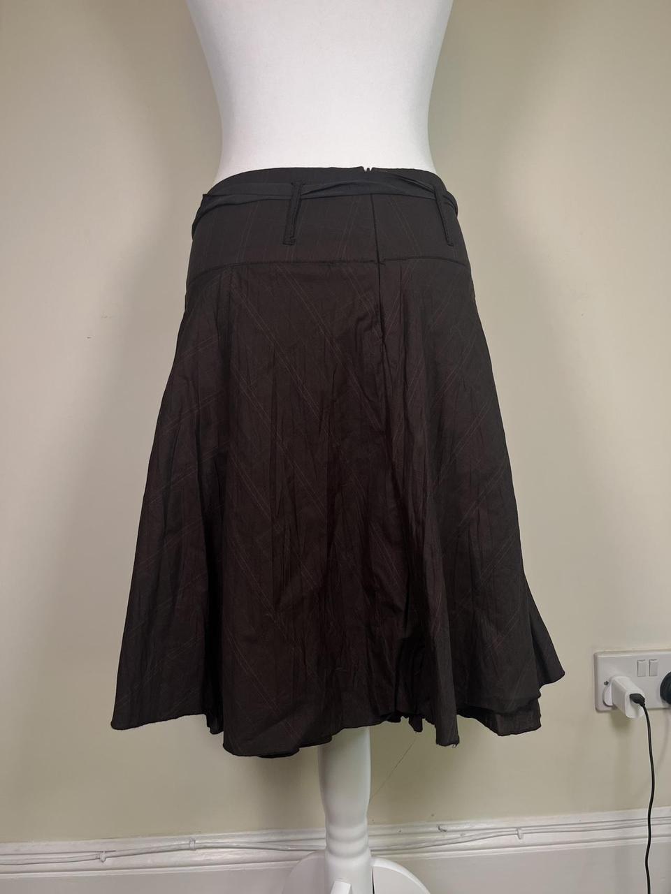 y2k Brown midi skirt with tie waist