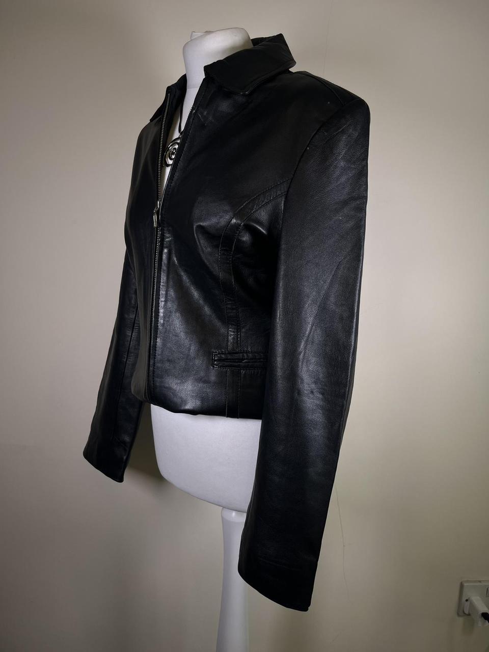 Vintage Leather jacket with silver zipper