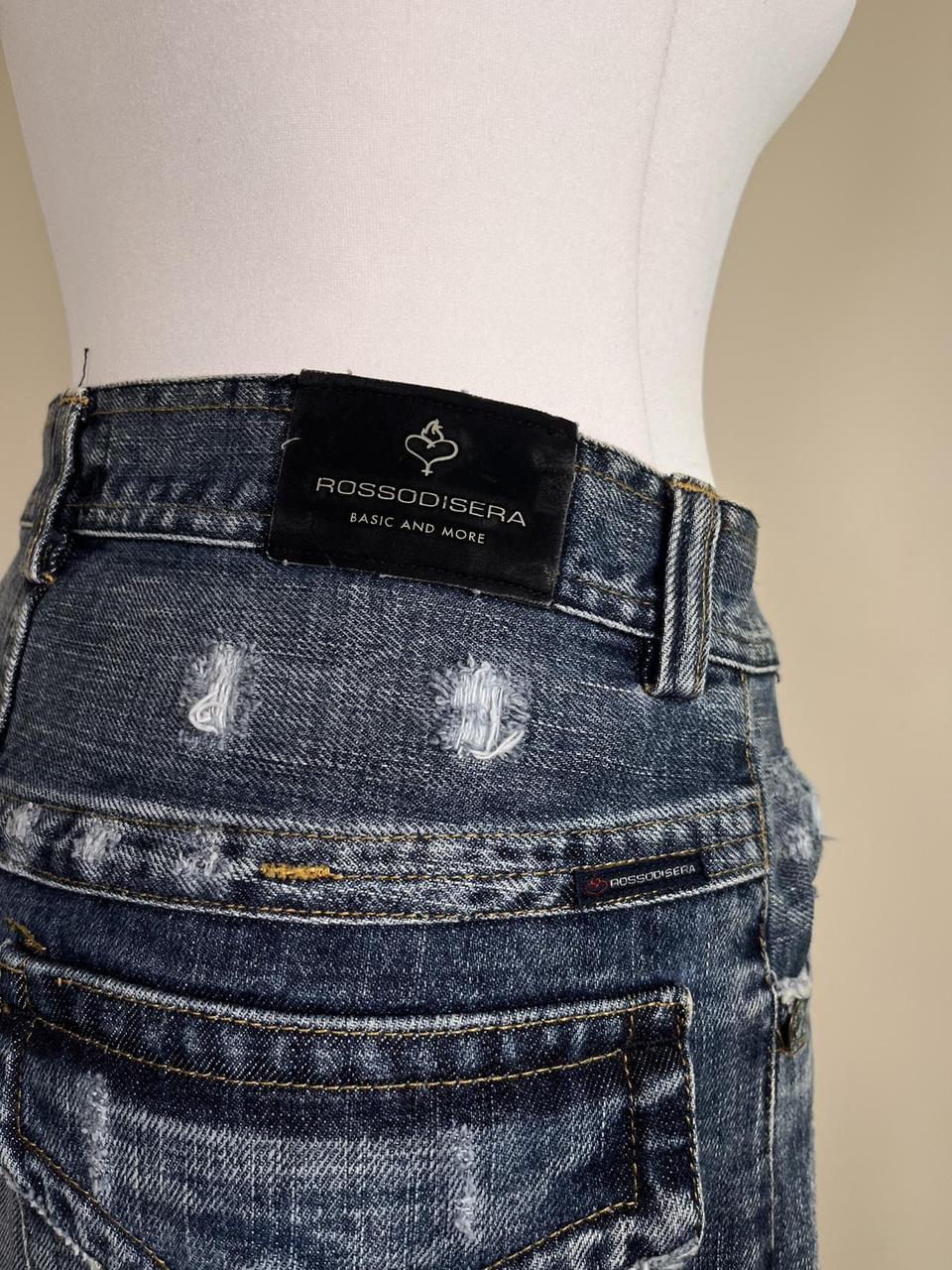 y2k embroidered denim skirt with sequin butterfly