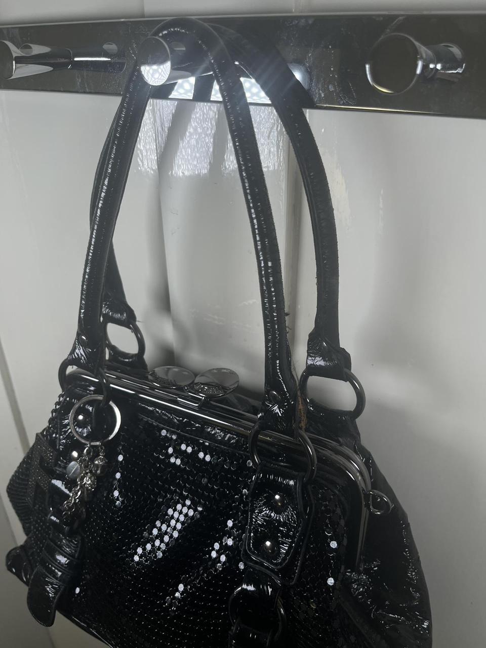 Y2K rhinestone shoulder bag with charms
