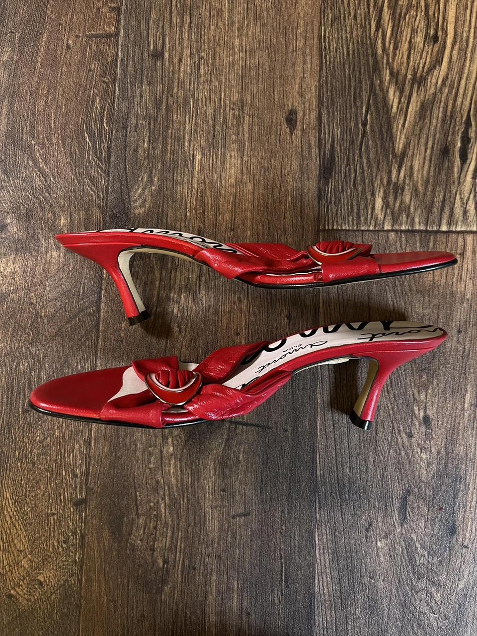 Y2k Open toe Kitten heels with silver buckle