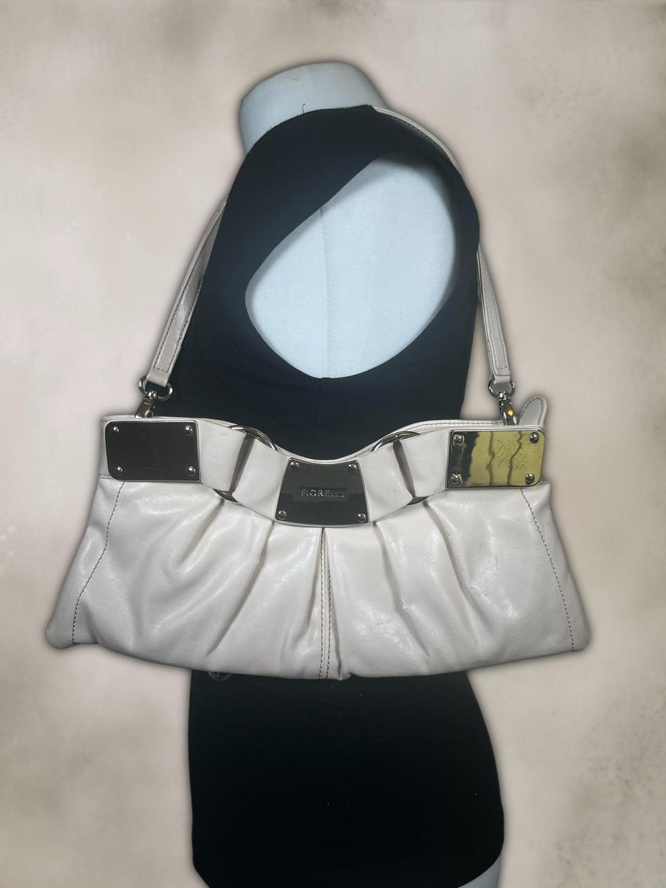 Y2K Vintage White Leather shoulder bag