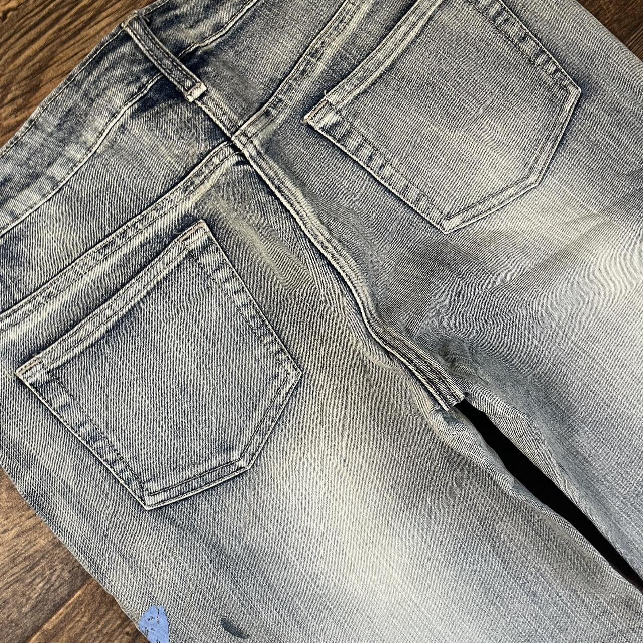 Y2k Low waist boot cut jeans with floral embroidery