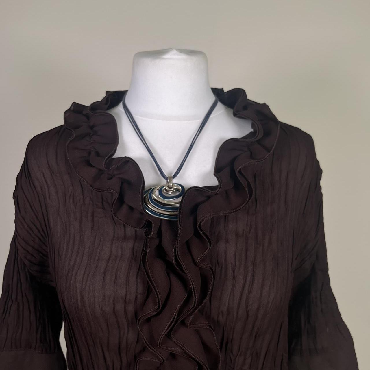 Vintage Y2k Mesh Ruffled Shirt