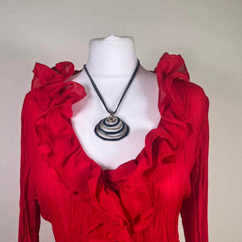 Vintage Y2k Mesh Ruffled Blouse