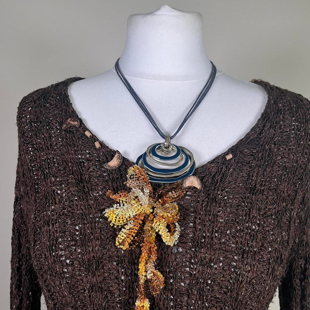 Y2K Beaded Knitted mini dress with floral embroidery