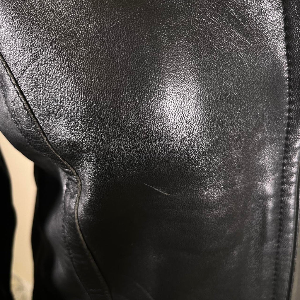Vintage Leather jacket with silver zipper