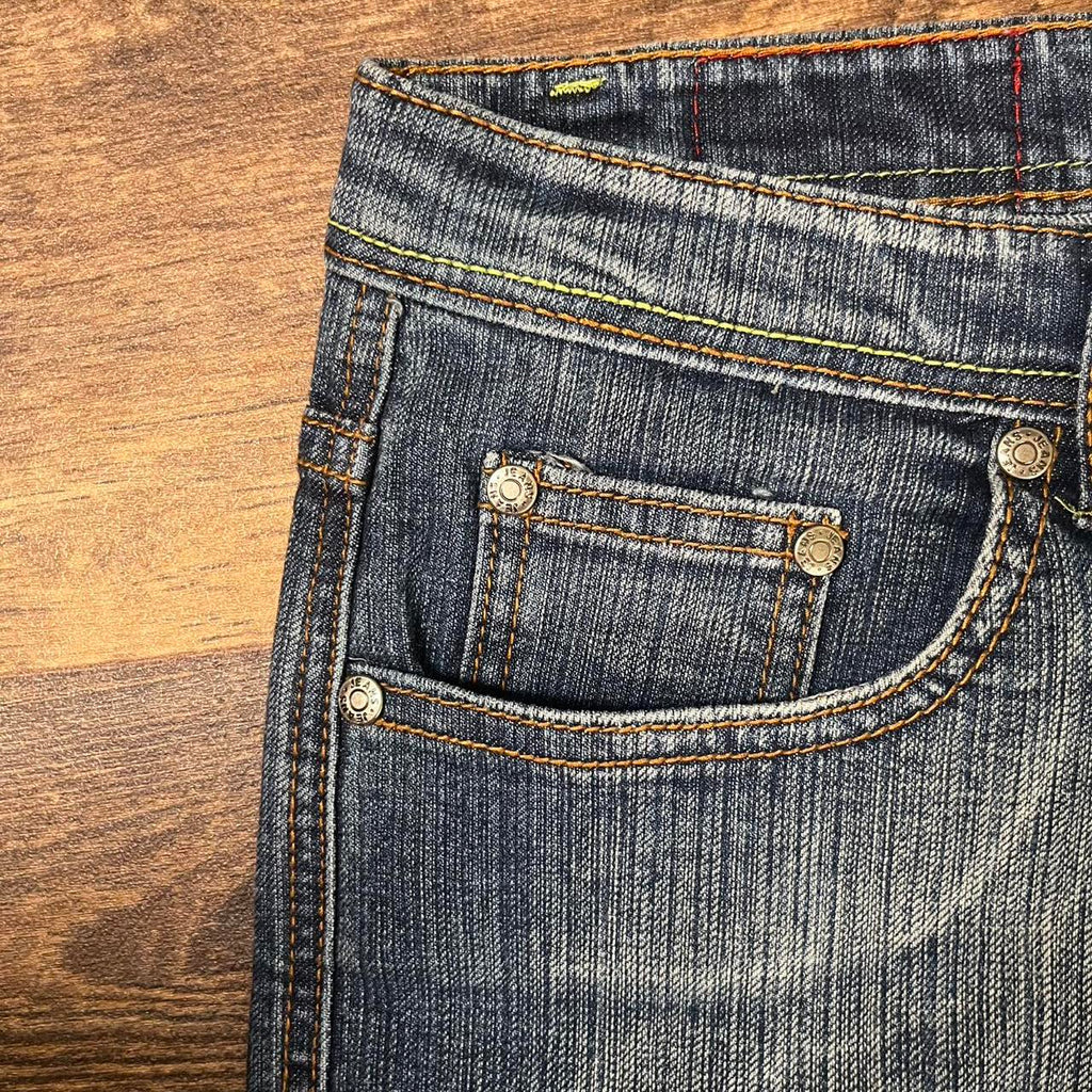 Y2k Low waist boot cut jeans with embroidery