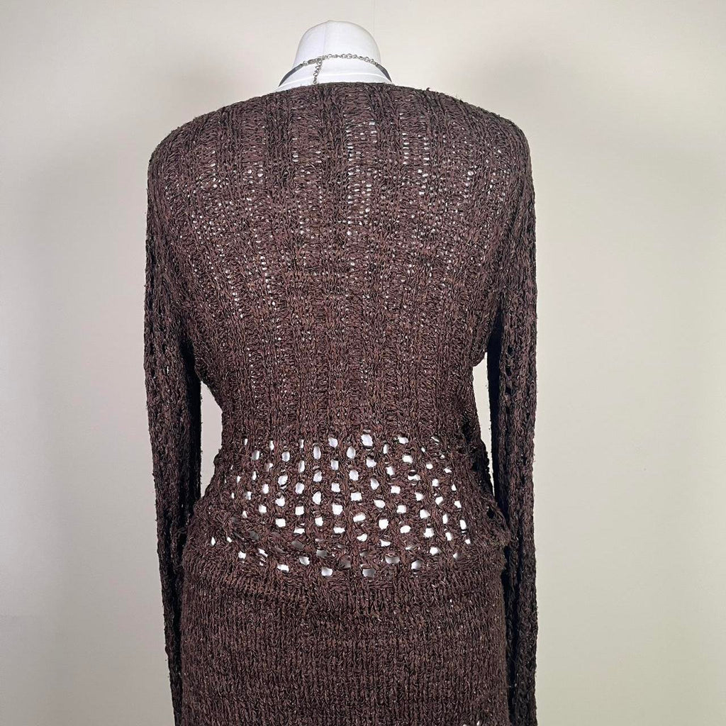 Y2K Beaded Knitted mini dress with floral embroidery