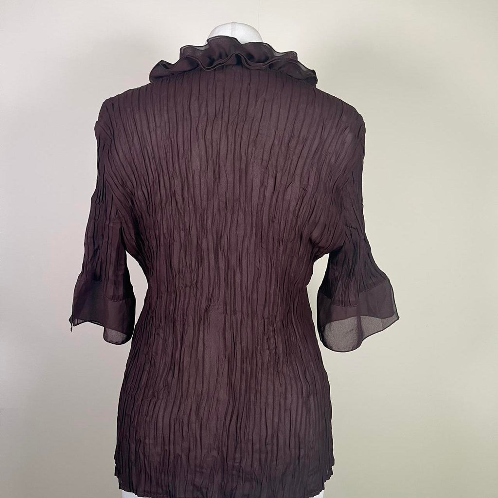 Vintage Y2k Mesh Ruffled Shirt