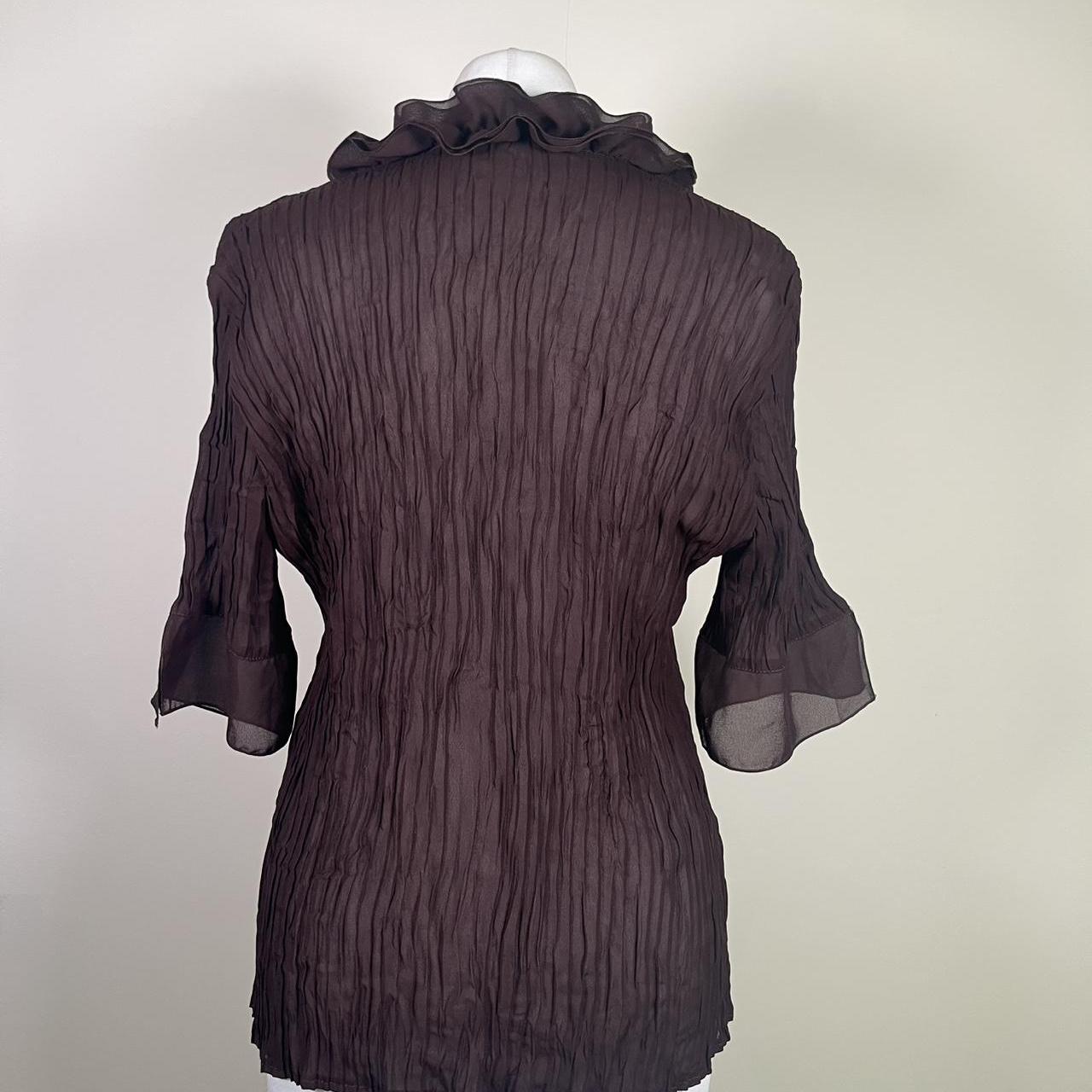 Vintage Y2k Mesh Ruffled Shirt