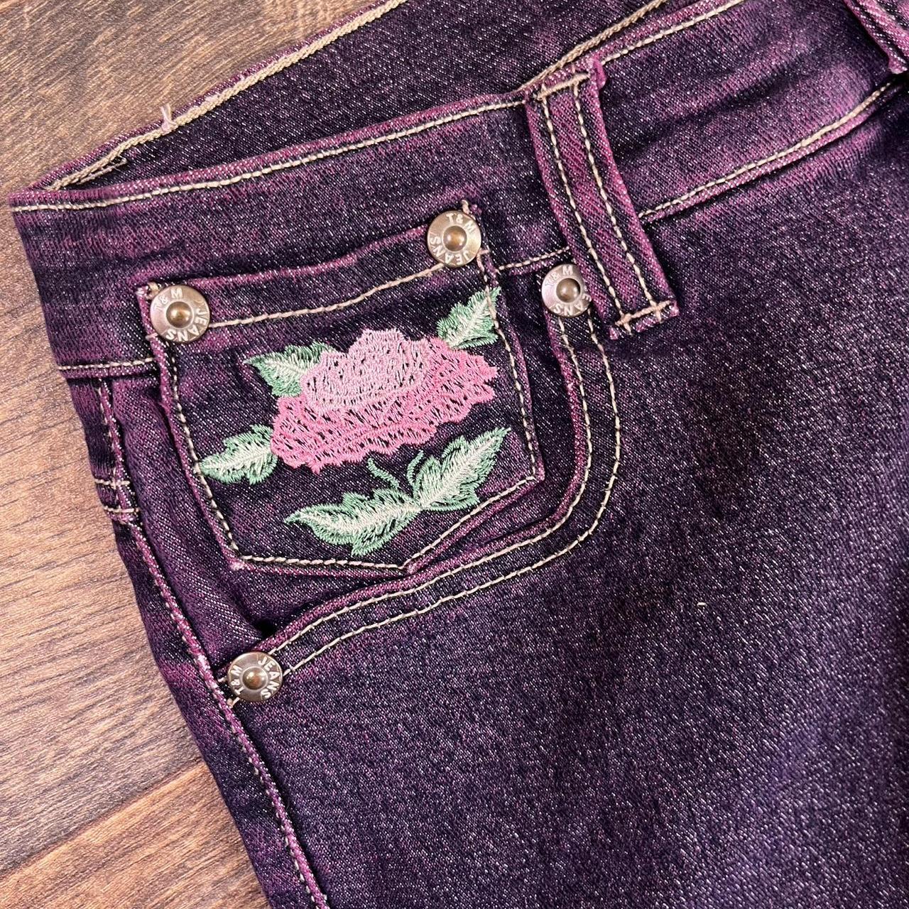 Y2k Low waist Boot cut jeans with embroidery