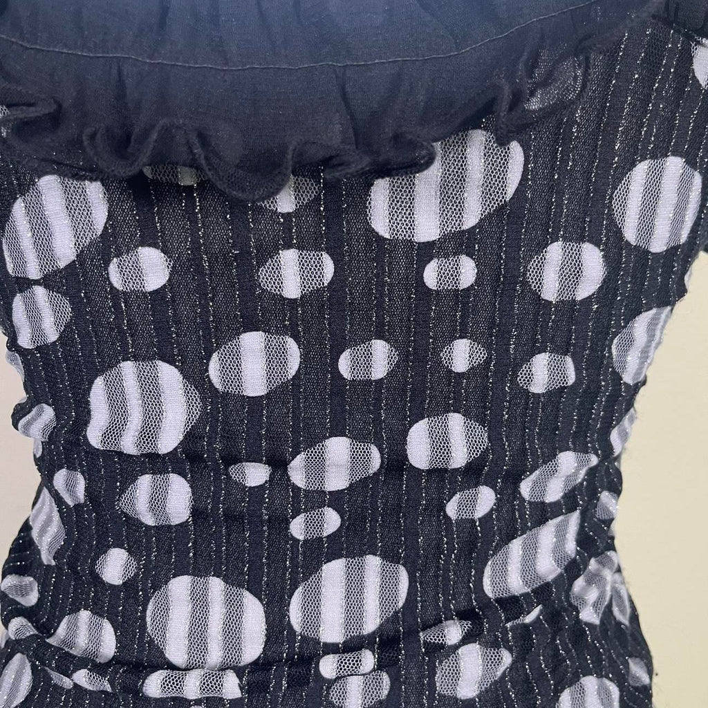 Vintage Y2k Polka dot Cami Top with Ruffles